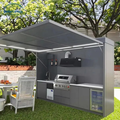 Customized Modular Outdoor Kitchen Island Premium Modular 304 Stainless Steel Outdoor Kitchen Cabinets Anti-Rust Cabinets
