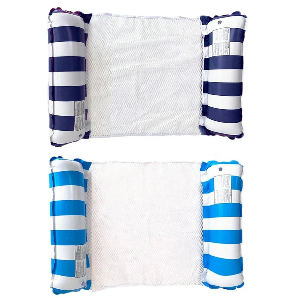 Inflatable Foldable Floating Row Swimming Pool Party Water Hammock Air Mattresses Pvc Stripe Water Floating Inflatable Mat