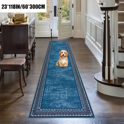 Blue Long Runner Rugs Bohe Carpet for Living Room Hallway Home Decor Kitchen Floor Mat Laundry Rugs Finely Edged Balcony  Mat