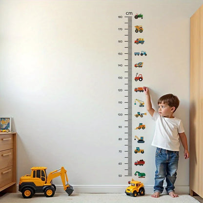 Cartoon Car Height Measurement Wall Stickers for Waterproof Removable PVC Kids Room Kindergarten Home Decoration