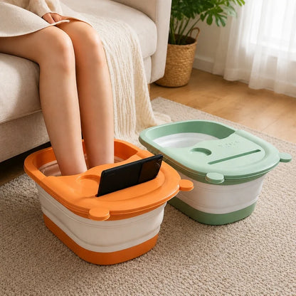 Foldable Foot Bath Tub with Massage Feature for Home Spa and Relaxation Therapy