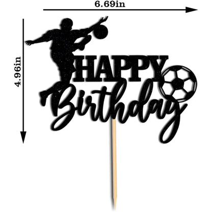 Tennis Ball Cake Topper Happy Birthday Sports Themed Trophy Tennis Match Cupcake Topper Dessert Decoration Baking Supplies Diy