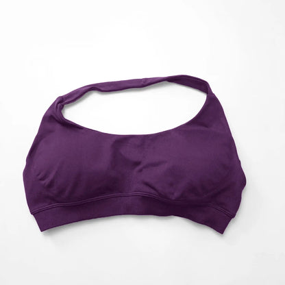NCLAGEN Sports Bra Women Sportswear Seamless Halter Top High Support Push-up Open Back Gym Wear Fitness Yoga Workout Underwear