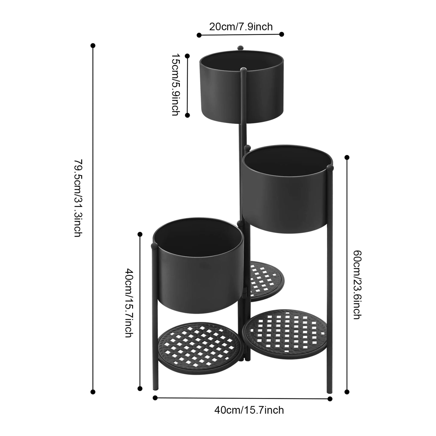 3 Tier Corner Plant Stand Foldable, 16x31in Iron Flower Pot Holder w/ Shelves for Indoor Outdoor Balcony, White/Green/Gold/Black