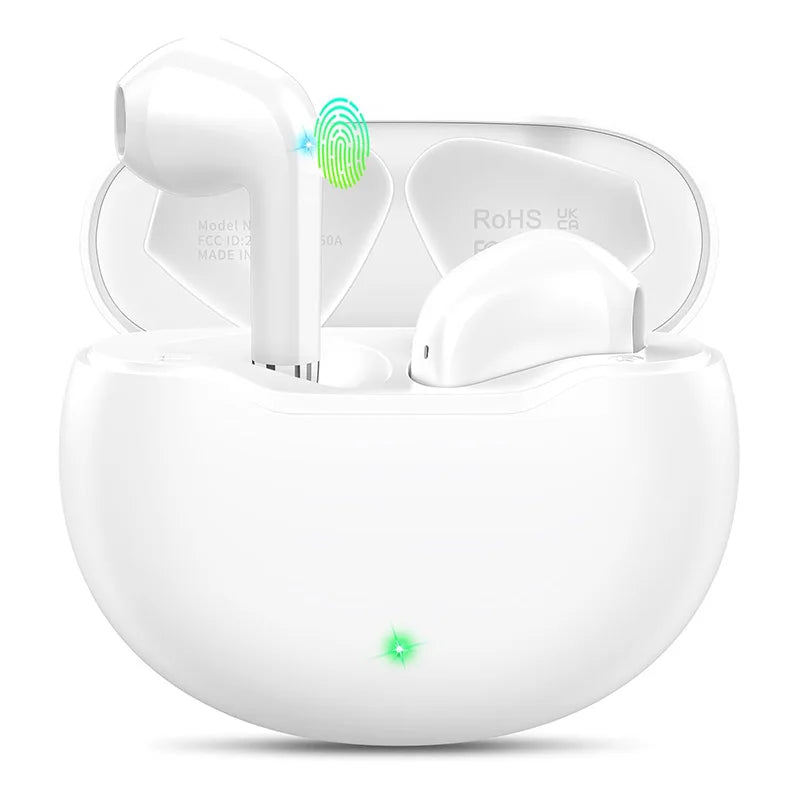 T6 Wireless Earbuds Bluetooth 5.3 ANC Active Noise Cancelling Headphones 48H Playtime IPX7 Waterproof HiFi Deep Bass in-Ear Sport Earphones with HD Mic for iPhone Samsung Android.