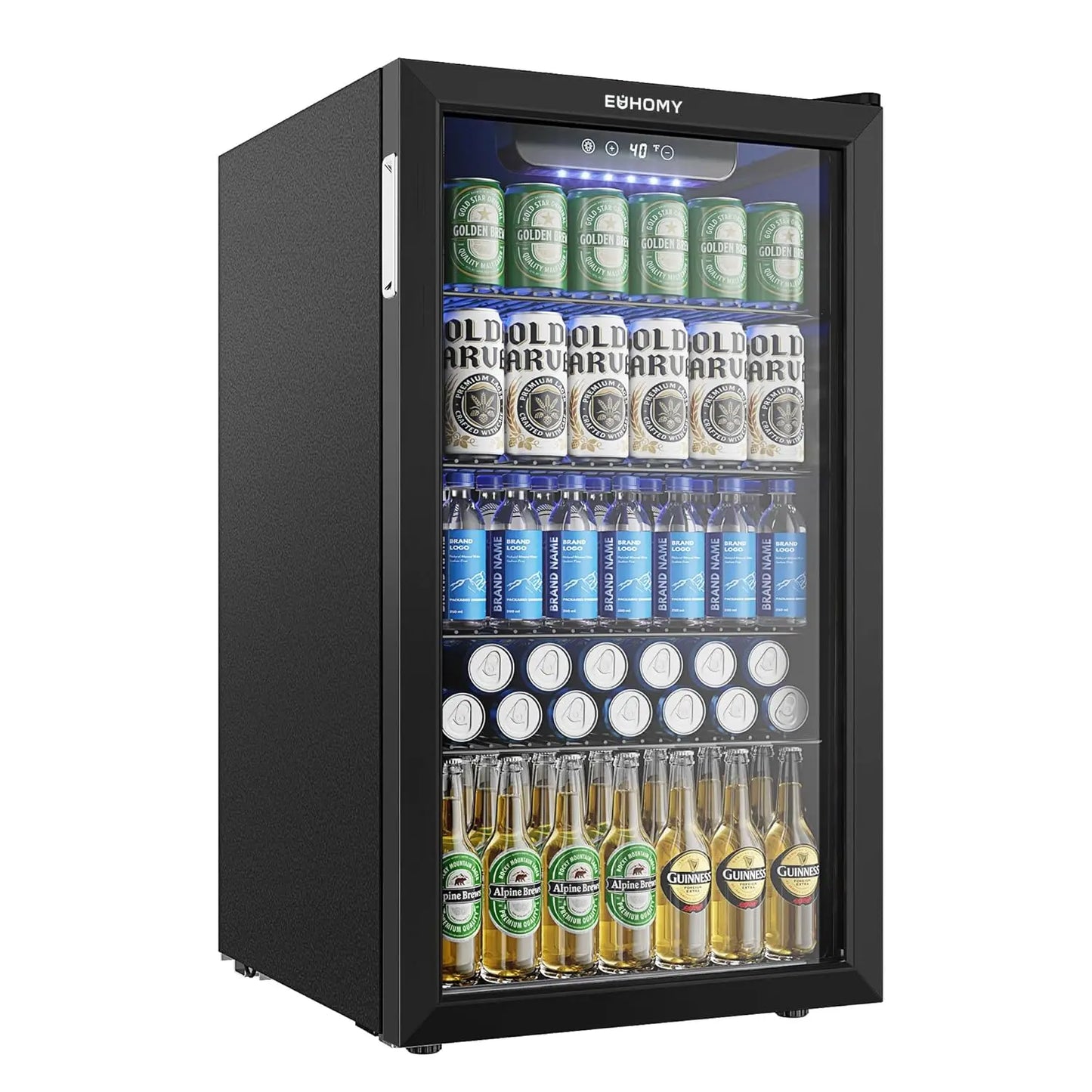 Mini Fridge 130 Can Beverage Refrigerator Cooler Glass Door for Soda Wine Beer, Beverage Cooler for Home, Bar,, Customized