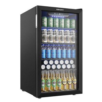Mini Fridge 130 Can Beverage Refrigerator Cooler Glass Door for Soda Wine Beer, Beverage Cooler for Home, Bar,, Customized