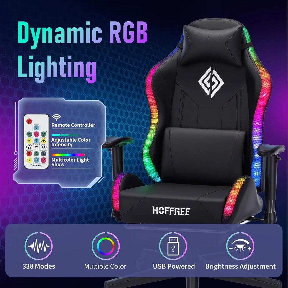 #LED Gaming Chair for Kids Reclining Gaming Chairs for Teens 8-15 Computer Chair with RGB Lights Kids PC Game Chair, Customized