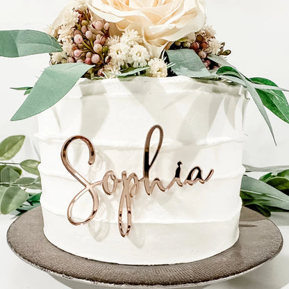 birthday cake topper customized wood cake toppers custom gold acrylic with name cake decor can be used for multi-layer cakes