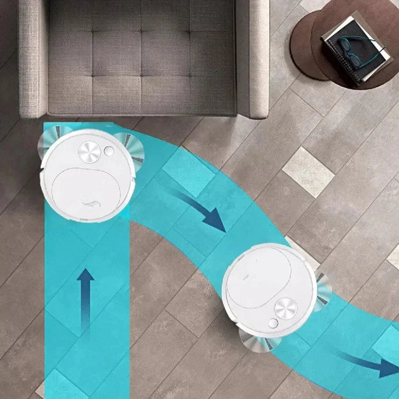Automatic Electric Floor Vacuum Cleaner 3-in-1 1500Pa Sweeping Mop USB Rechargeable Wireless for Home And Office Use