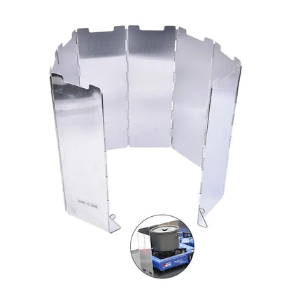 8 Plate Foldable Gas Stove Outdoor Camping Cooking Windbreak Camping Equipment Outdoor Camping Stove Foldable Windshield