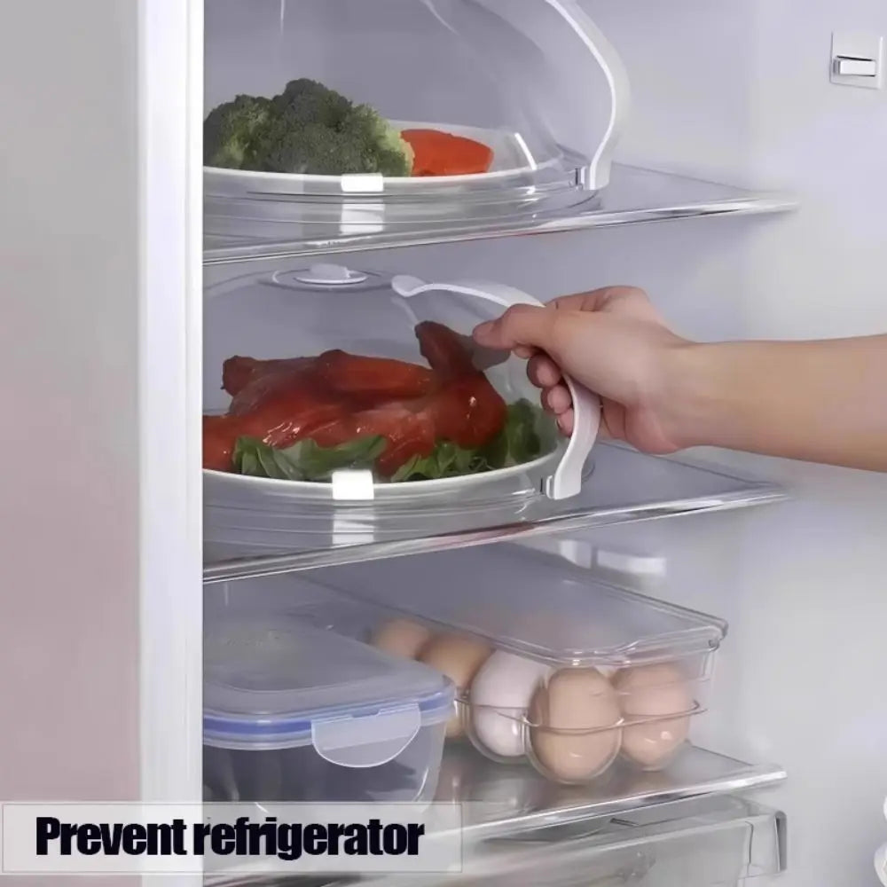 High Temperature Resistant Microwave Splash Cover with Steam Vent and Handle Transparent Cover Food Heating Cover BPA Free