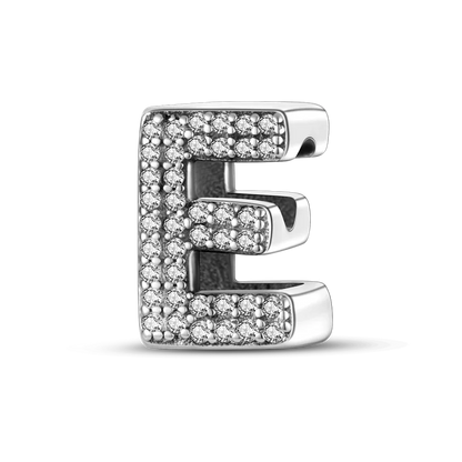 Fit Original Bangle Bracelet DIY A-Z Alphabet Charms Bead 925 Sterling Silver CZ Zircon LOVE Letter Dangle Pendant Jewelry Gift