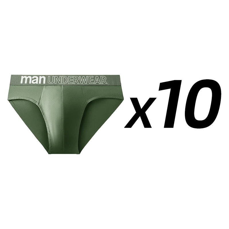 10 Pcs/Lot Men's Briefs Underwear Letter Comfortable Panties Shorts Sexy Boxer Shorts  Gifts for Man Underpants