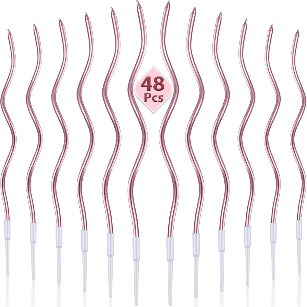 6/12/48pcs Birthday Candles Spiral Cake Candles  Long Thin Cake Candles For Wedding Party And Cake Decoration