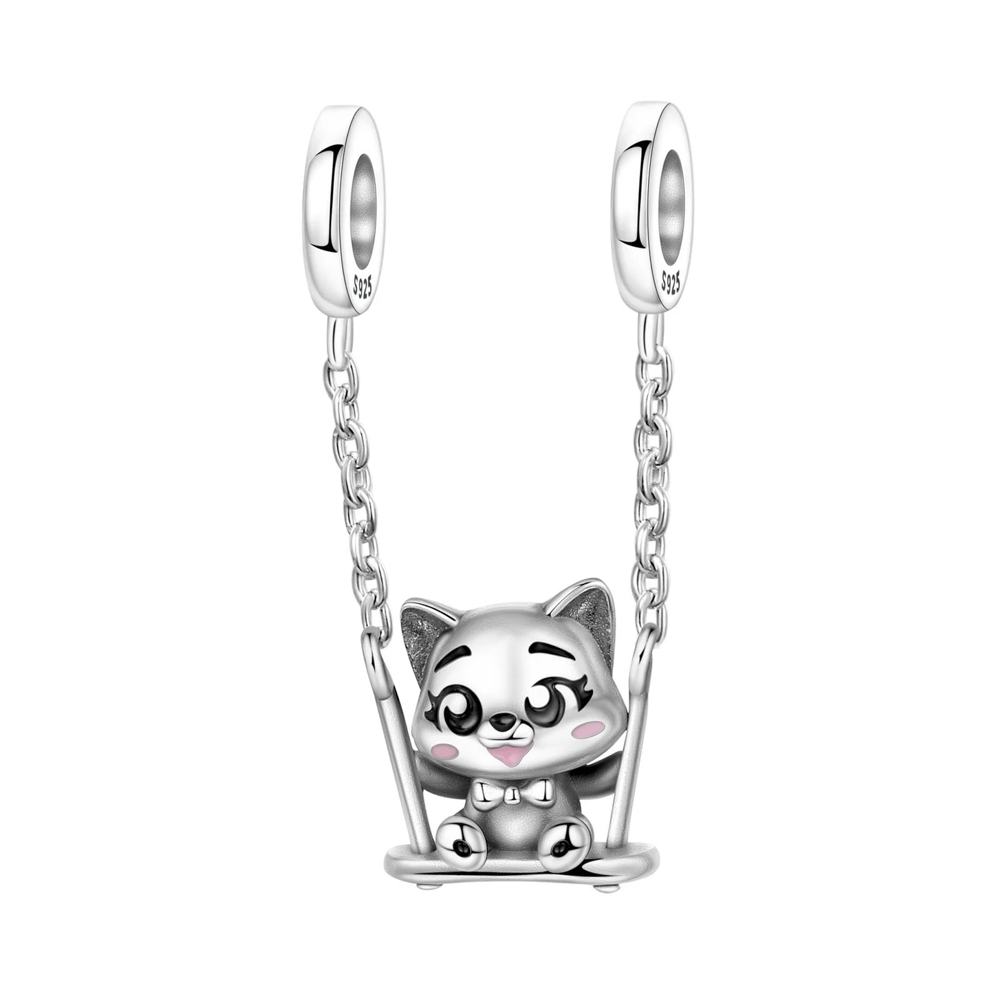 Hot Sale 925 Sterling Silver Dog Cat Cute Pet Animals Pendant Birthday Party Gift for Women Bangle Bracelet Necklace DIY Jewelry