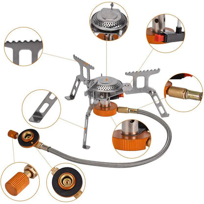 Camping Gas Stove Outdoor Tourist Burner Big Power Heater Tourism Cooker Barbecue Tourism Supplies Picnic Equipment