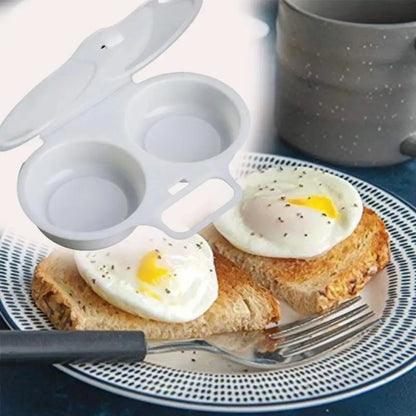 Food Grades Plastic Microwave Egg Cooker Heat Resistant Kitchen Cooking Mold Egg Fryer Easy To Clean Portable Steamed Egg Box