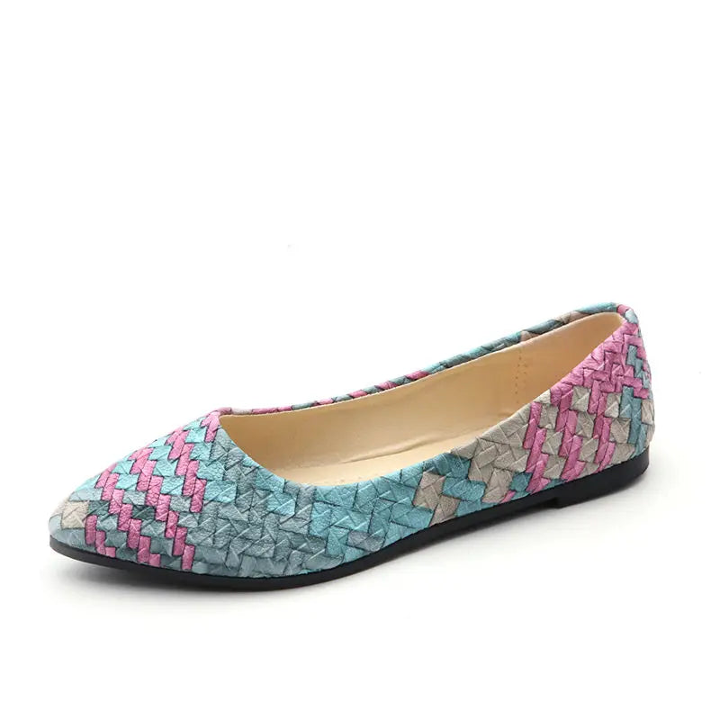 Shoes for Woman 2025 Blue Pointed Toe Women's Summer Footwear Flats Office Moccasins Flat Spring Slip on Sale Y2k Casual 39 E A