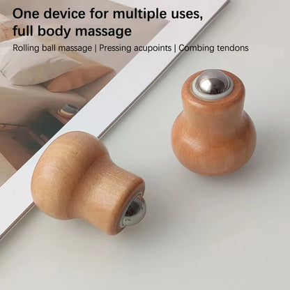 Facial Roller Mini Massager Handheld Wooden Acupressure Tool for Face Neck Shoulder Muscle Relaxation Skin Care Stress Relief