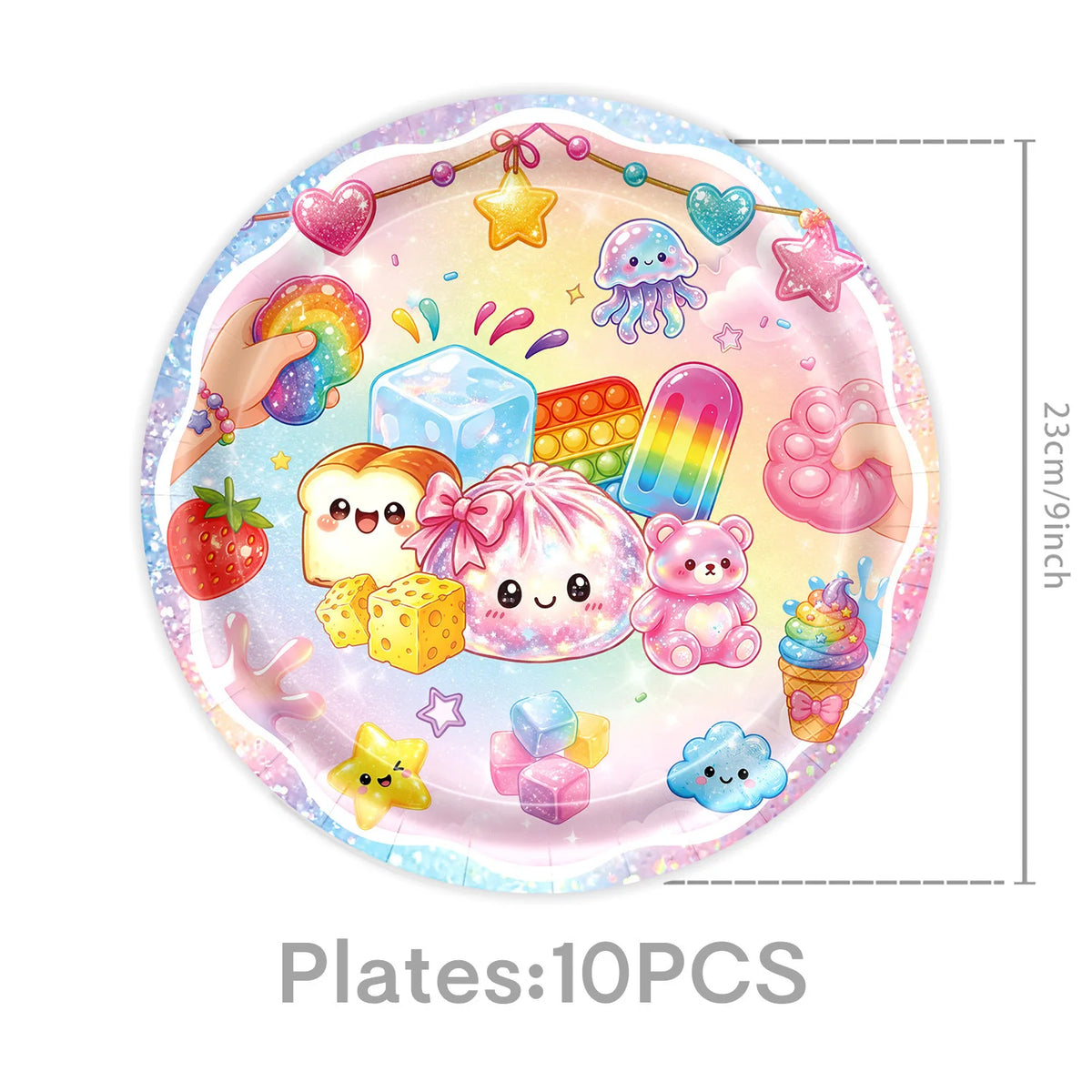 Squishy Bao Bun Themed Birthday Party Decorations Set Tableware Paper Plates Cups Cute Squishy Gift Bags Balloon Banner Supplies