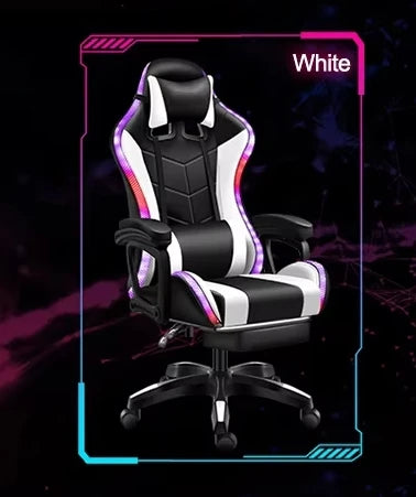 Computer PC Game Chair Gaming Pu Leather Silla Gamer Massage Racing Gaming Chair with Lights and Speakers