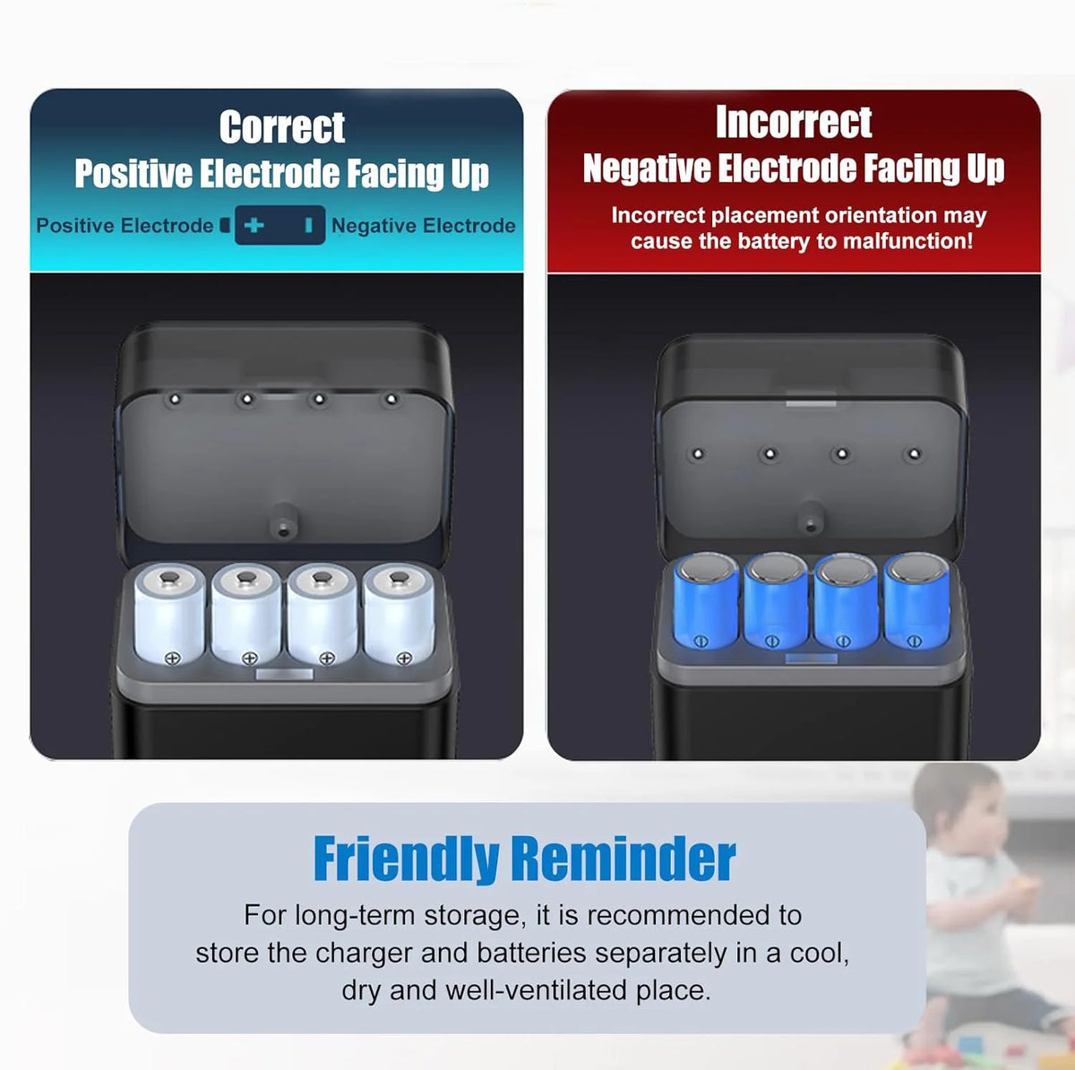 4-Slot Smart Battery Charger for AA 5.0V Rechargeable Li-on Batteries Portable Battery Charger Type-C Cable