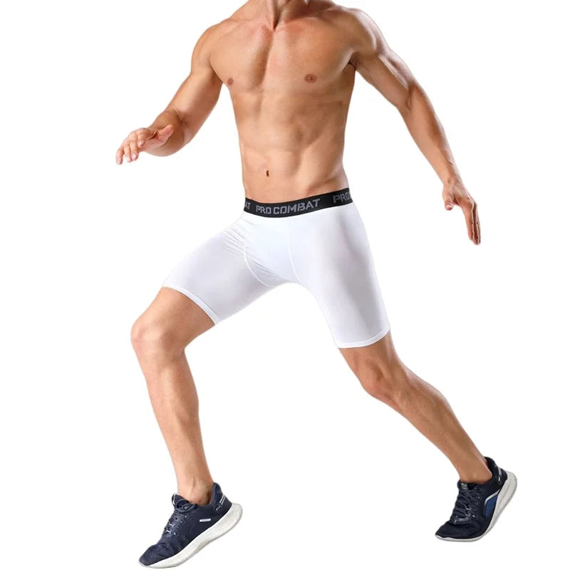 Quick Dry Breathable Compression Long Boxer Briefs for Men Moisture Wicking Tight Base Layer Underpants Workout Jogging Outdoor
