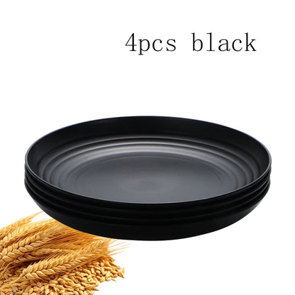 4/16pcs Plastic Plates (9 Inches in Diameter) Are Reusable and Suitable for Home Kitchens for Snacks, Desserts