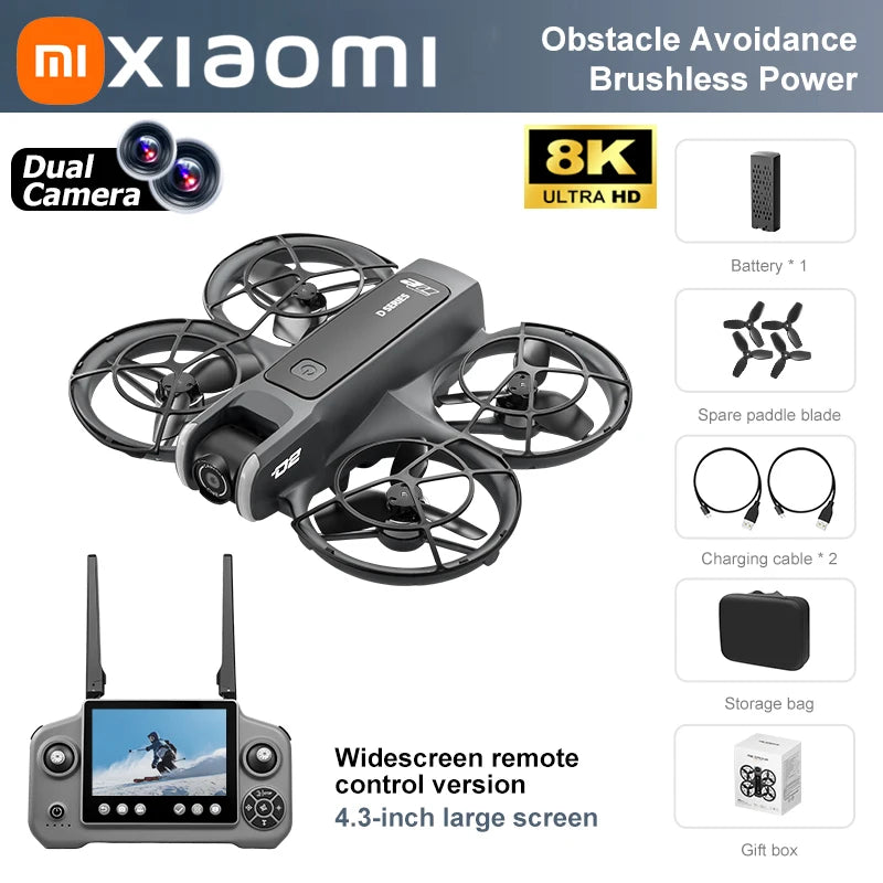Xiaomi D2 Drone 8K Aerial HD Intelligent Avoiding Obstacle with Larger Screen Remote Control Folding Brushless Power GPS Drone