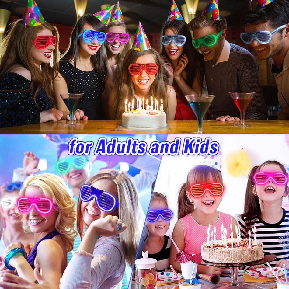 5/10/15/20/30 Pcs Led Neon Party Glasses Light Up Sunglasses Glow in the Dark Glasses for Kids Adults Party Supplies
