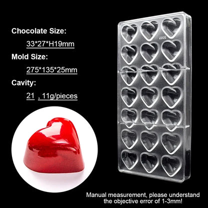 1Pcs Chocolate Molds Polycarbonate Candy Flowers Cube Oval Shape Confectionery Pans Trays Acrylic Baking Utensils Pastry Mould