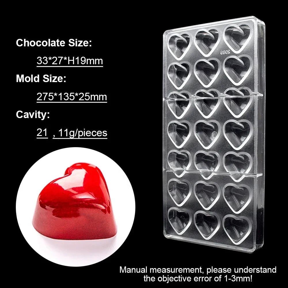 1Pcs Chocolate Molds Polycarbonate Candy Flowers Cube Oval Shape Confectionery Pans Trays Acrylic Baking Utensils Pastry Mould