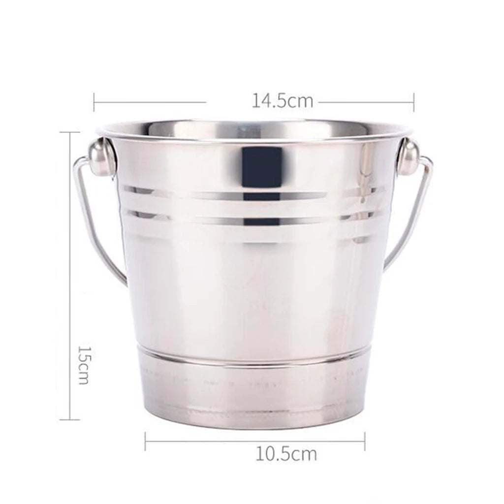 Stainless Steel Ice Bucket Champagne Wine Beer Cooler with Handle for Home Kitchen Party Bar Portable 1.5L/2L/2.5L /2.8L