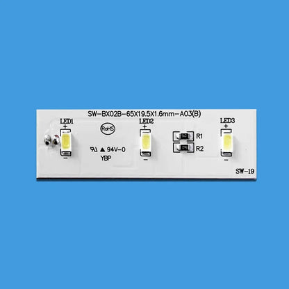 LED Strip DC 12V For Electrolux Refrigerator ZBE2350HCA SW-BX02B SW-BX02B-65X19.5X1.6MM-A03(B) B38HR231M03A0 V3 YBP007661 Repair