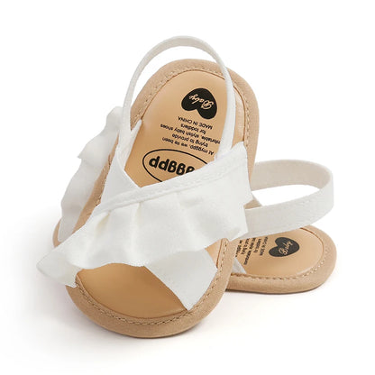Citgeett Summer Infant Baby Girl Sandals Cute Ruffle Flats Non-Slip Soft Sole First Walkers