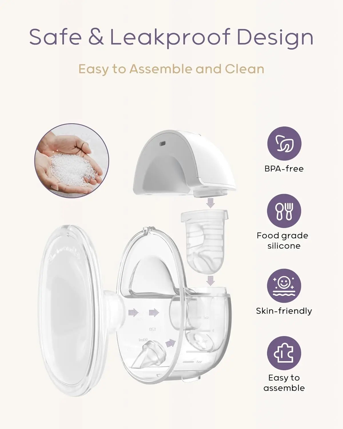 BornBL S32 Hands-Free Breast Pump, Wearable Breastfeeding Pump 4 Modes 9 Levels , Electric Breastmilk Pump Portable, 24mm Flange
