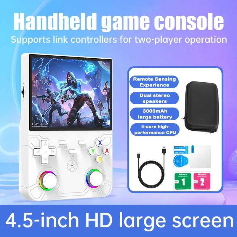 R36 Ultra X Retro Handheld Game Player WiFi Open Source Linux System 4.5" IPS Screen Hall Effect Emulator Wireless Gamepad Gift