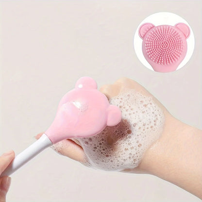 8-piece silicone skincare set with ice roller and cold compress mask - pink and white two-tone facial spa set, skincare tools