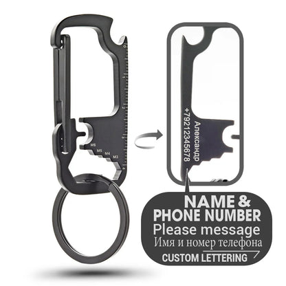 Stainless Steel Personalized Keychains Multifunctional Custom Lettering Keyrings Wrench Tool Bottle Opener Key Chain Ring K421