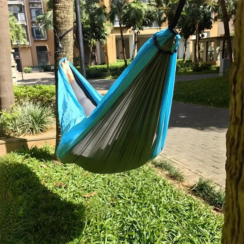 Camping Hammock Single Portable Hammocks with 2 Tree Straps and Attached Carry Bag Great for Outdoor Indoor Beach Camping