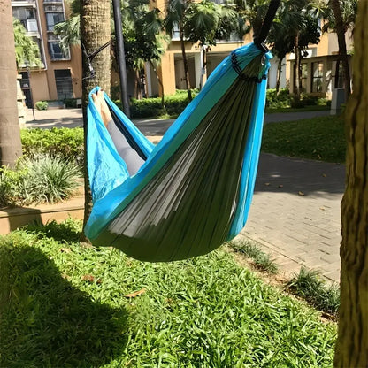 Camping Hammock Single Portable Hammocks with 2 Tree Straps and Attached Carry Bag Great for Outdoor Indoor Beach Camping
