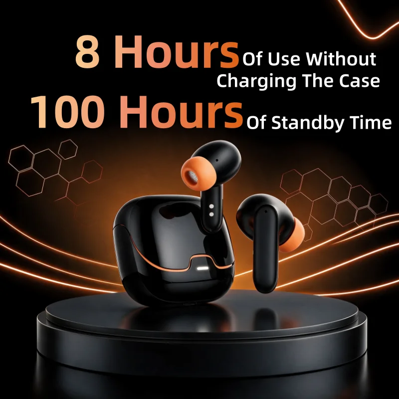 TWS Wireless Earbuds BT 5.4 Low Latency Game Earphones Microphone Noise Reduction Fast Charging Game Mode Listen Music Headset Black/Gray