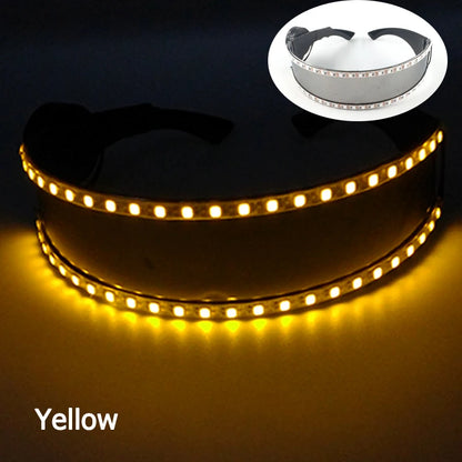 Cyberpunk Futuristic Luminous Glasses Rave Cyber light up Goggles LED glowing visor glasses for EDM music show props
