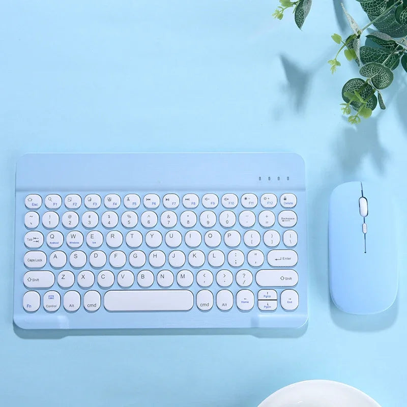 Spanish/English Keyboard Ultra Thin Wireless Keyboard Mouse for iPad Pro for Xiaomi Samsung Keyboard Bluetooth 10 inch