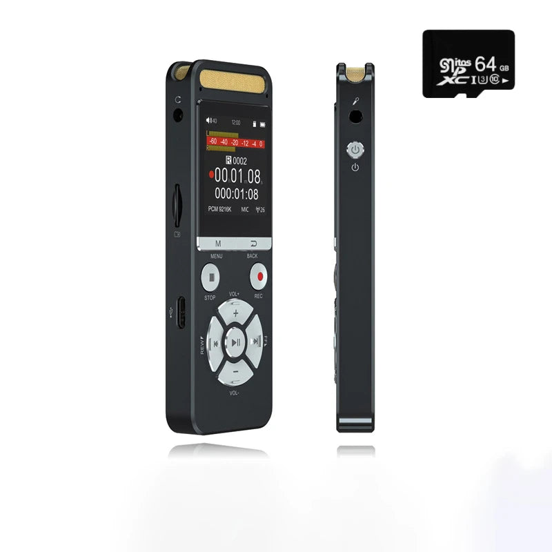 Professional AI Voice Recorder 9126KBPS Hi-Res Audio for Interview Meeting Lecture Evidence Collection Noise Reduction Recorder