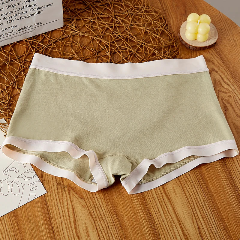 BANNIROU 1Pcs Mid-Rise Seamless Women's Boyshort Safety Knickers Pants Panties For Woman Intimates Female Underwear Lingerie
