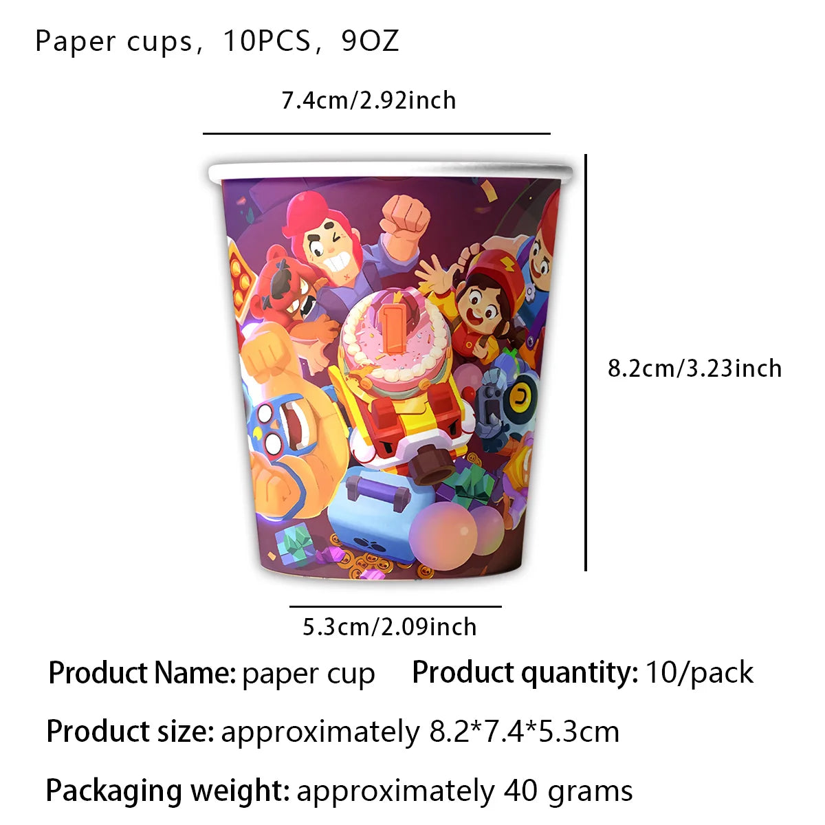 Kids Party Favors Decoration Balloons Gift Bag Brawl Stars Theme Happy Birthday Banner Tableware Paper Plates Napkins Tablecloth
