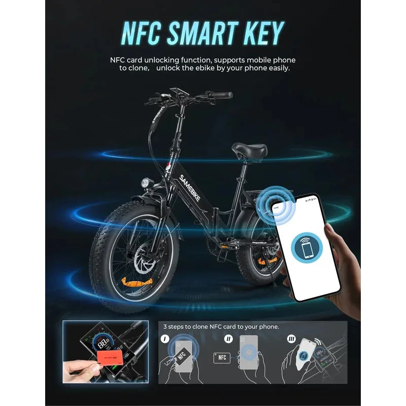 Fat Tire Folding Electric Bike | 750W Motor 20-Inch Wheels | Adult Mountain E-Bike