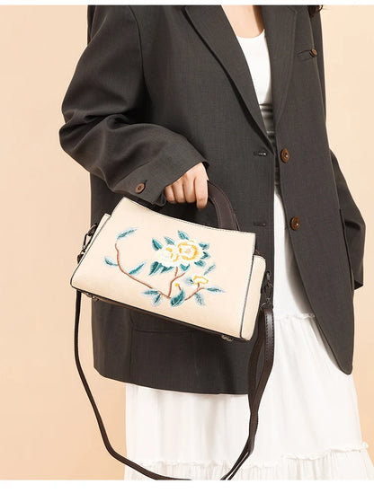 Luxury Designer Handbag Women Embroidered Shoulder Bag High-quality PU Diagonal Cross Bag Holiday Gift Office Handbag Handtasche